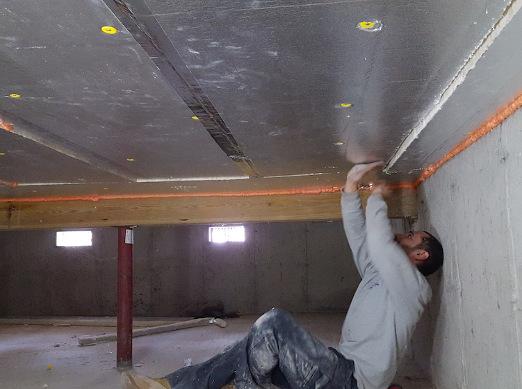 Basement Insulation Jm Of New Bedford, How To Hold Basement Ceiling Insulation In Place